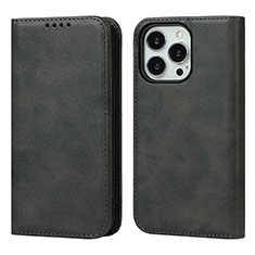 Funda de Cuero Cartera con Soporte Carcasa L14 para Apple iPhone 15 Pro Max Negro