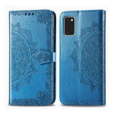 Funda de Cuero Cartera con Soporte Carcasa L14 para Samsung Galaxy A41 Azul Cielo