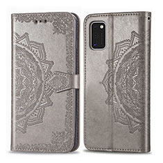 Funda de Cuero Cartera con Soporte Carcasa L14 para Samsung Galaxy A41 Gris