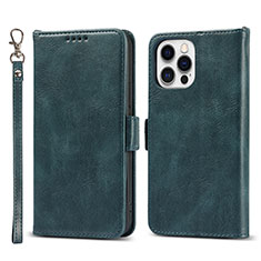 Funda de Cuero Cartera con Soporte Carcasa L15 para Apple iPhone 13 Pro Azul