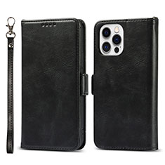 Funda de Cuero Cartera con Soporte Carcasa L15 para Apple iPhone 13 Pro Max Negro