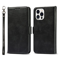 Funda de Cuero Cartera con Soporte Carcasa L15 para Apple iPhone 14 Pro Max Negro