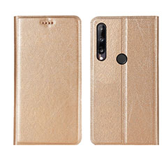 Funda de Cuero Cartera con Soporte Carcasa L15 para Huawei Y7p Oro