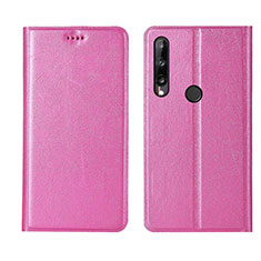 Funda de Cuero Cartera con Soporte Carcasa L15 para Huawei Y7p Rosa