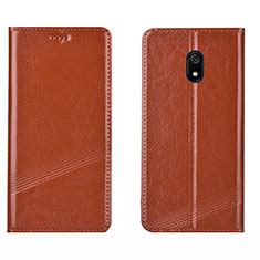 Funda de Cuero Cartera con Soporte Carcasa L15 para Xiaomi Redmi 8A Naranja