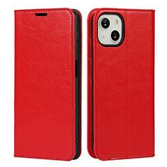 Funda de Cuero Cartera con Soporte Carcasa L17 para Apple iPhone 15 Plus Rojo