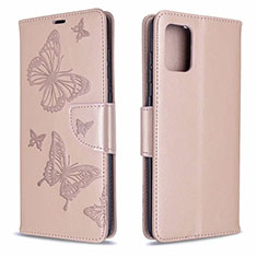 Funda de Cuero Cartera con Soporte Carcasa L17 para Samsung Galaxy A71 4G A715 Oro Rosa