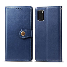 Funda de Cuero Cartera con Soporte Carcasa L18 para Samsung Galaxy A41 Azul