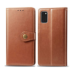 Funda de Cuero Cartera con Soporte Carcasa L18 para Samsung Galaxy A41 Marron