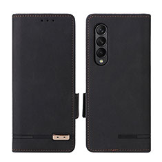 Funda de Cuero Cartera con Soporte Carcasa L18Z para Samsung Galaxy Z Fold3 5G Negro