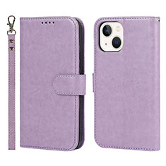 Funda de Cuero Cartera con Soporte Carcasa L19 para Apple iPhone 13 Mini Purpura Claro