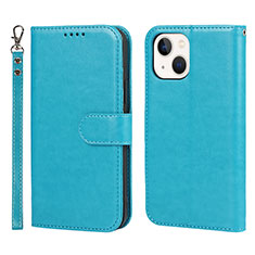 Funda de Cuero Cartera con Soporte Carcasa L19 para Apple iPhone 14 Azul Cielo