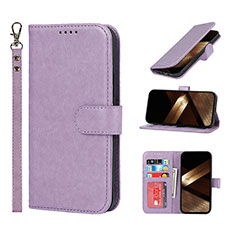 Funda de Cuero Cartera con Soporte Carcasa L19 para Apple iPhone 14 Pro Morado