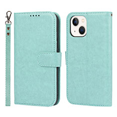 Funda de Cuero Cartera con Soporte Carcasa L19 para Apple iPhone 15 Plus Menta Verde