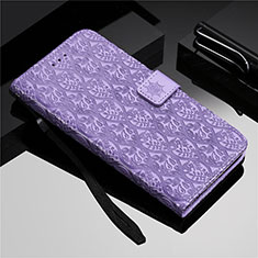 Funda de Cuero Cartera con Soporte Carcasa L19 para Samsung Galaxy A51 5G Morado