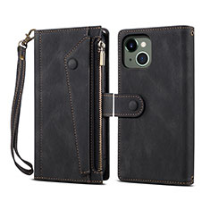 Funda de Cuero Cartera con Soporte Carcasa L20 para Apple iPhone 13 Mini Negro