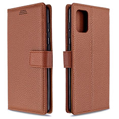 Funda de Cuero Cartera con Soporte Carcasa L22 para Samsung Galaxy A71 5G Marron