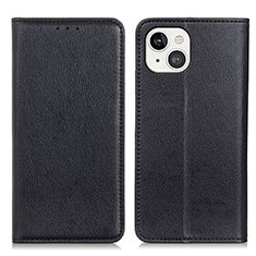 Funda de Cuero Cartera con Soporte Carcasa L25 para Apple iPhone 14 Negro