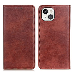 Funda de Cuero Cartera con Soporte Carcasa L25 para Apple iPhone 15 Marron