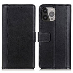 Funda de Cuero Cartera con Soporte Carcasa L28 para Apple iPhone 14 Pro Negro