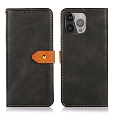 Funda de Cuero Cartera con Soporte Carcasa L29 para Apple iPhone 13 Pro Negro