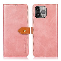 Funda de Cuero Cartera con Soporte Carcasa L29 para Apple iPhone 13 Pro Oro Rosa