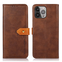 Funda de Cuero Cartera con Soporte Carcasa L29 para Apple iPhone 15 Pro Max Marron