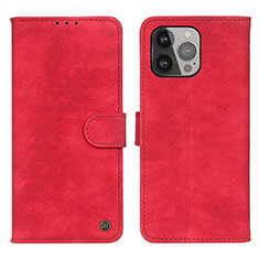 Funda de Cuero Cartera con Soporte Carcasa L30 para Apple iPhone 13 Pro Rojo