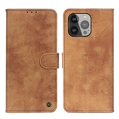 Funda de Cuero Cartera con Soporte Carcasa L30 para Apple iPhone 14 Pro Marron