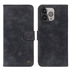 Funda de Cuero Cartera con Soporte Carcasa L30 para Apple iPhone 14 Pro Negro