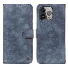 Funda de Cuero Cartera con Soporte Carcasa L30 para Apple iPhone 15 Pro Max Azul