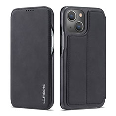 Funda de Cuero Cartera con Soporte Carcasa LC1 para Apple iPhone 14 Plus Negro