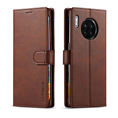 Funda de Cuero Cartera con Soporte Carcasa LC1 para Huawei Honor 50 Lite Marron