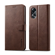 Funda de Cuero Cartera con Soporte Carcasa LC1 para Oppo A18 Marron