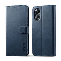 Funda de Cuero Cartera con Soporte Carcasa LC1 para Oppo A38 Azul