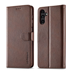 Funda de Cuero Cartera con Soporte Carcasa LC1 para Samsung Galaxy A04s Marron