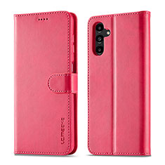 Funda de Cuero Cartera con Soporte Carcasa LC1 para Samsung Galaxy A04s Rosa Roja