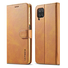 Funda de Cuero Cartera con Soporte Carcasa LC1 para Samsung Galaxy A22 4G Marron Claro