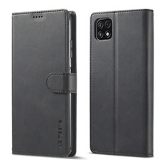 Funda de Cuero Cartera con Soporte Carcasa LC1 para Samsung Galaxy A22 5G Negro