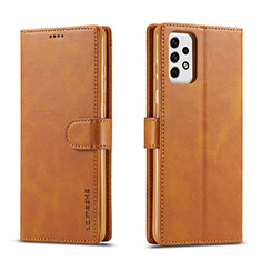 Funda de Cuero Cartera con Soporte Carcasa LC1 para Samsung Galaxy A23 4G Marron Claro