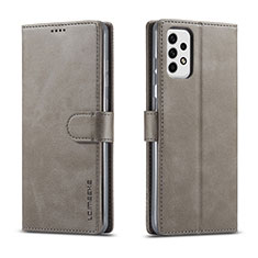 Funda de Cuero Cartera con Soporte Carcasa LC1 para Samsung Galaxy A23 5G Gris