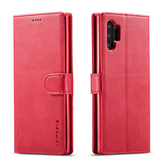 Funda de Cuero Cartera con Soporte Carcasa LC1 para Samsung Galaxy A32 5G Rosa Roja