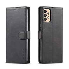 Funda de Cuero Cartera con Soporte Carcasa LC1 para Samsung Galaxy A33 5G Negro