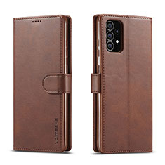 Funda de Cuero Cartera con Soporte Carcasa LC1 para Samsung Galaxy A53 5G Marron