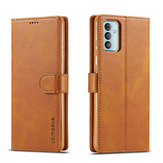 Funda de Cuero Cartera con Soporte Carcasa LC1 para Samsung Galaxy F23 5G Marron Claro