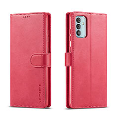 Funda de Cuero Cartera con Soporte Carcasa LC1 para Samsung Galaxy M23 5G Rosa Roja