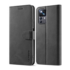 Funda de Cuero Cartera con Soporte Carcasa LC1 para Xiaomi Mi 12T 5G Negro