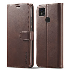 Funda de Cuero Cartera con Soporte Carcasa LC1 para Xiaomi POCO C31 Marron