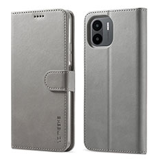 Funda de Cuero Cartera con Soporte Carcasa LC1 para Xiaomi Poco C50 Gris