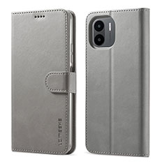 Funda de Cuero Cartera con Soporte Carcasa LC1 para Xiaomi Poco C51 Gris